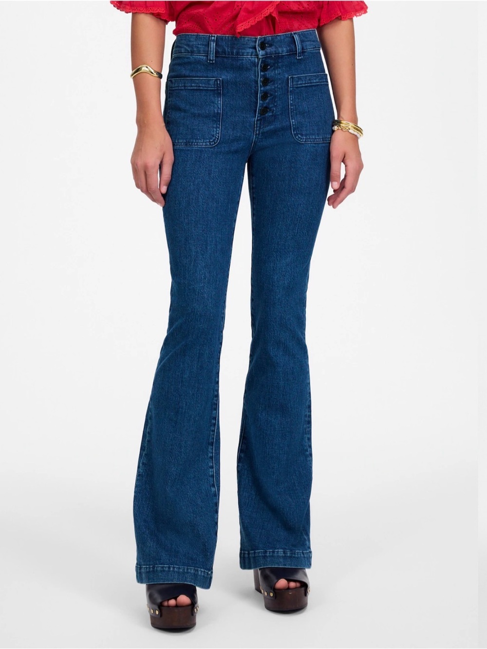 Madewell Flea Market Women's Flared Blue Denim Jeans Sz 30 NWT